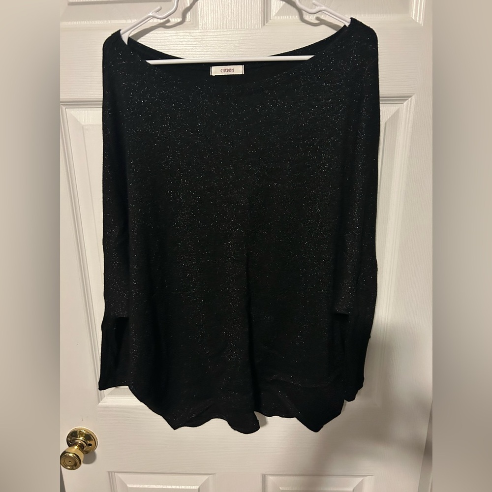 Cherish Black Glitter Blouse